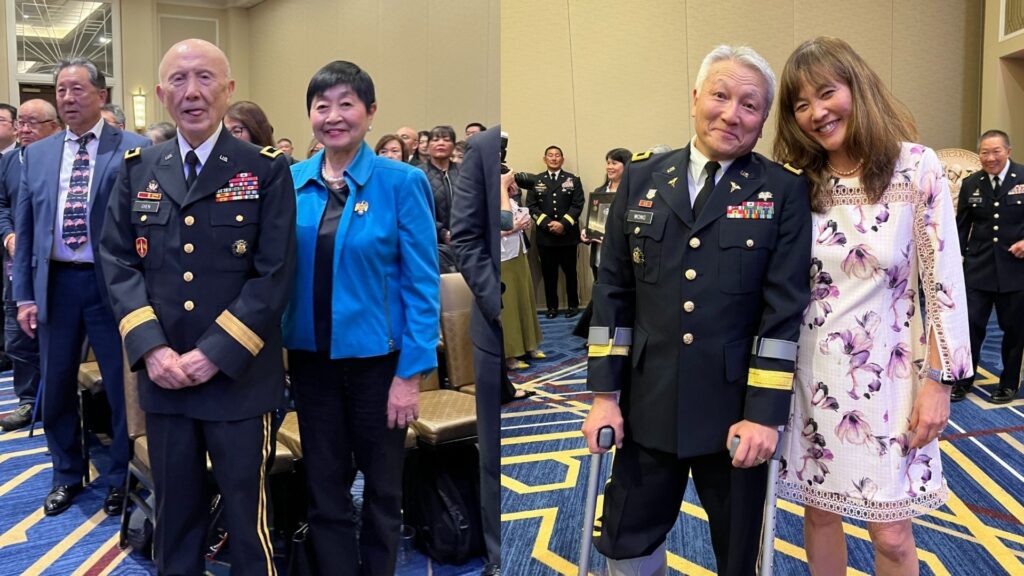 Major General William Chen with his wife Sandy on the left. Major General Ted Wong with his wife Jeanie on the right