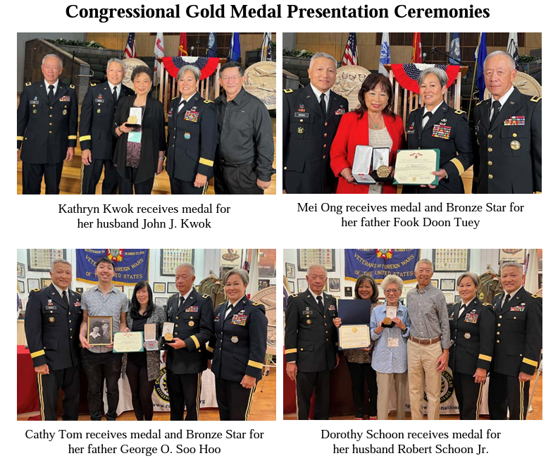 Photos from the Congressional Gold Medal Ceremonies for Chinese American WWII Veterans in Los Angeles and Simi Valley on November 13 & 14, 2021