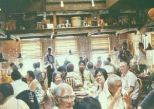 Participants at a banquet held at the Visalia field trip in 1987