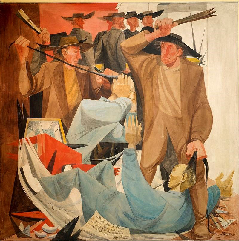 Painting by Anton ReFregier titled Beating the Chinese, 1948